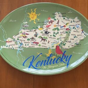 Kentucky State Map Platter - Green